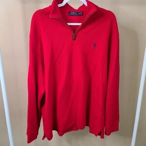 Ralph Lauren Vibrant Red Quarter-Zip Sweater
